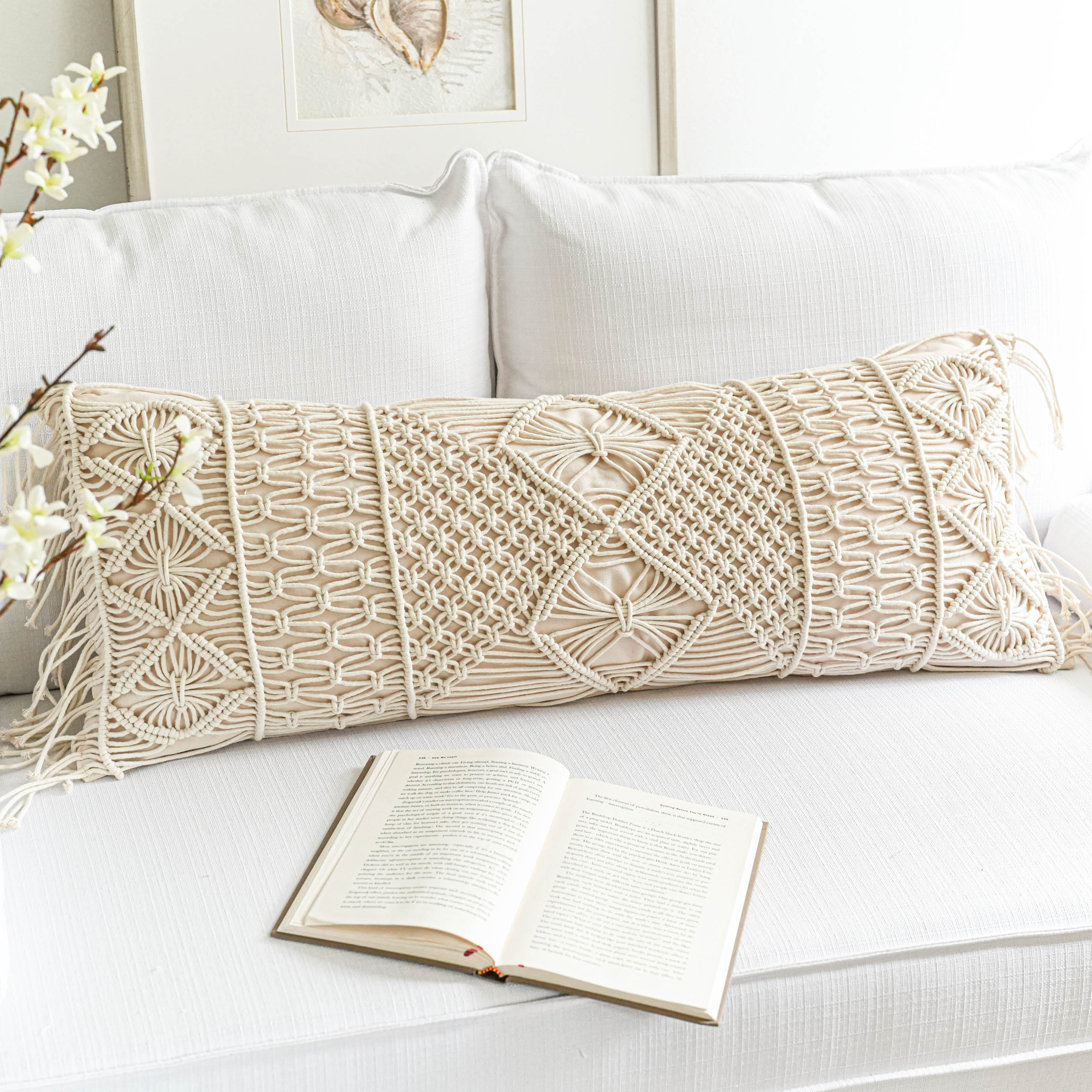 Buy ARIA Indoor/outdoor White Woven Pillow Cover White Pillow